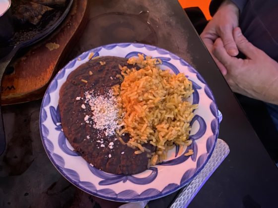 Rice and beans plate at Diablo restaurant at Delano at Mandalay Bay Las Vegas