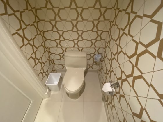Image of toilet in separated toilet room inside main bathroom