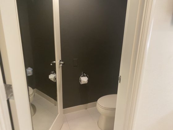 Image of door leading into half bathroom