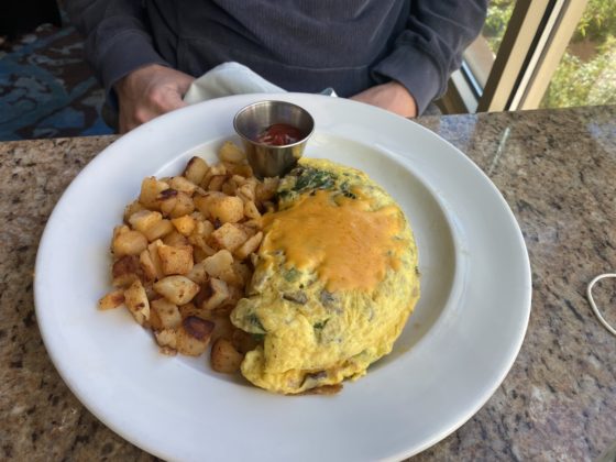 Image of omelette with potatoes on a plate