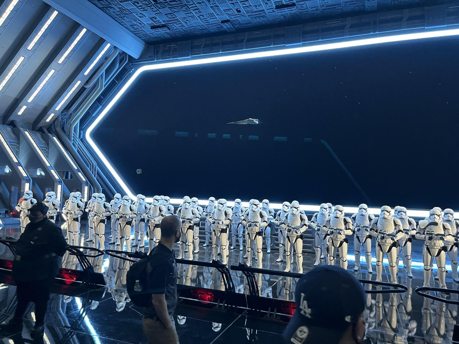 Photo of numerous Storm Troopers at Rise of the Resistance at Disneyland, which you should use the Genie+ for to save time