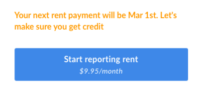 Pricing to sign up for RentTrack to report your rent payment history