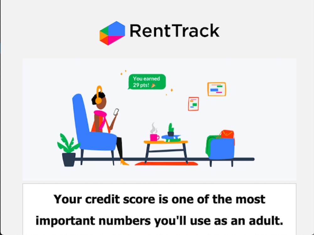 Image from email offering RentTrack service