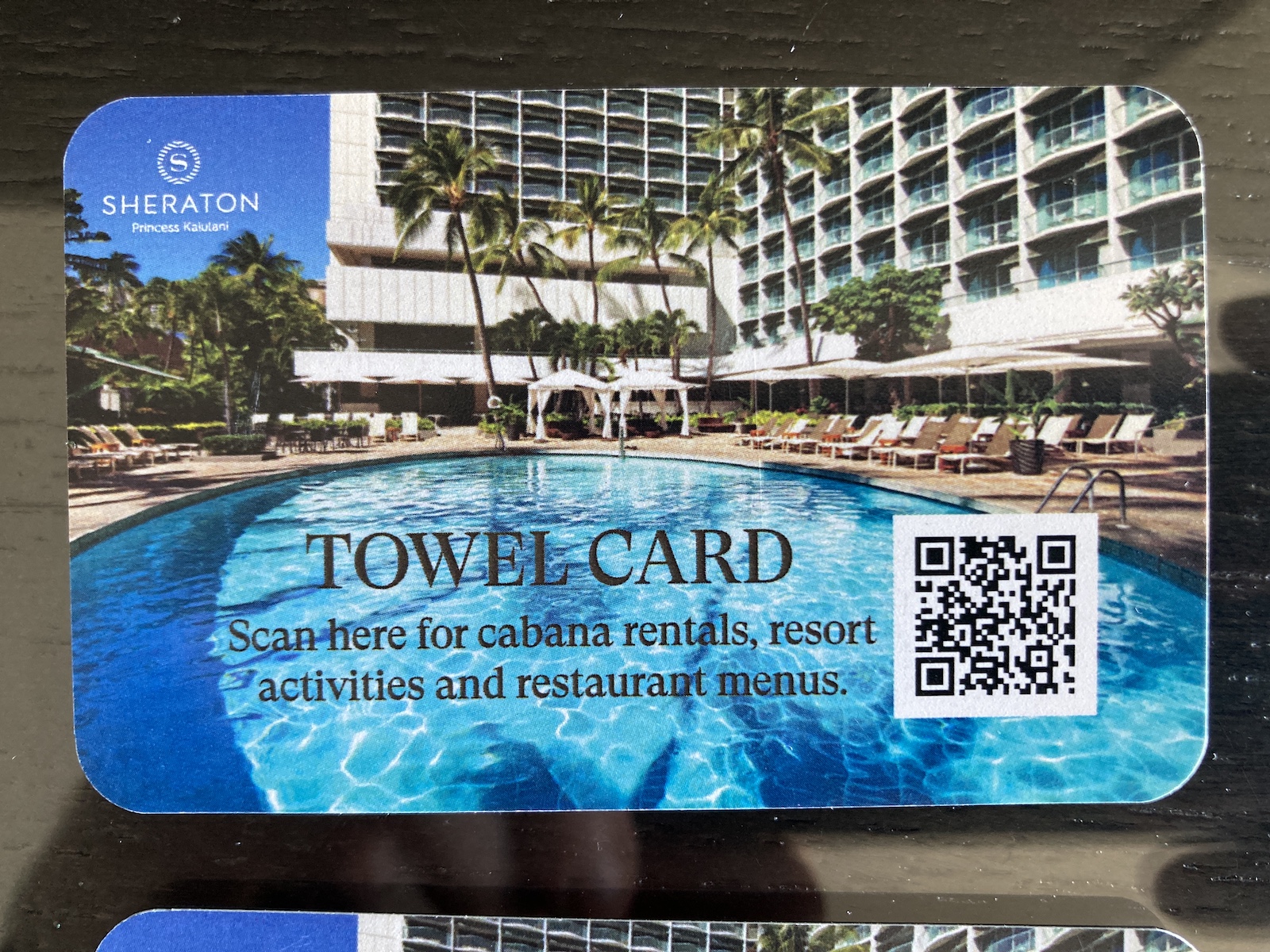 Image of towel card at Sheraton Princess Kaiulani in Waikiki