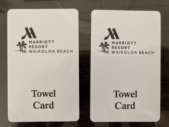Photo of towel cards for the Waikoloa Beach Marriott Resort & Spa