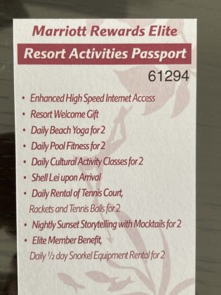 Photo of Waikoloa Beach Marriott Resort Spa resort fee inclusions list