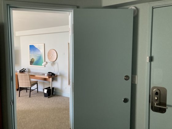 View through connecting door into the master room