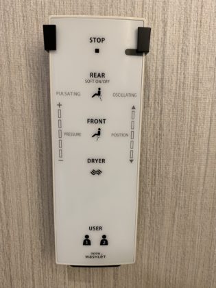 Photo of control for spray wash inside the toilet