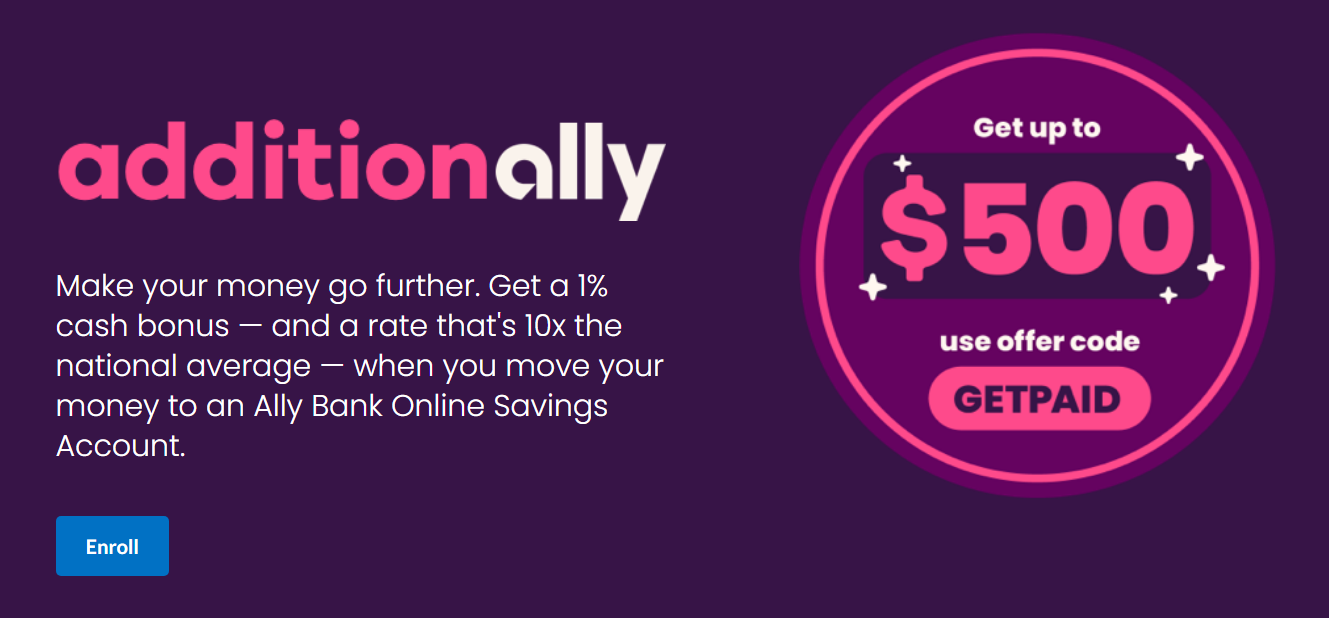 Ally Bank $500 Bonus for New and Existing Customers