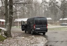Beautiful Scenery, Exciting History & A Burglary: Our 5 Euro Swedish Campervan Adventure! a black van parked on a road with snow on the ground