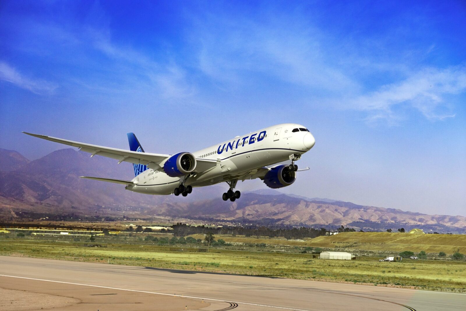 a plane taking off from a runway