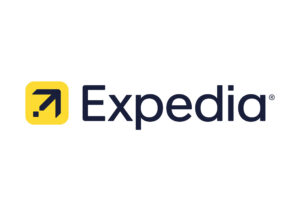 a logo with a yellow arrow