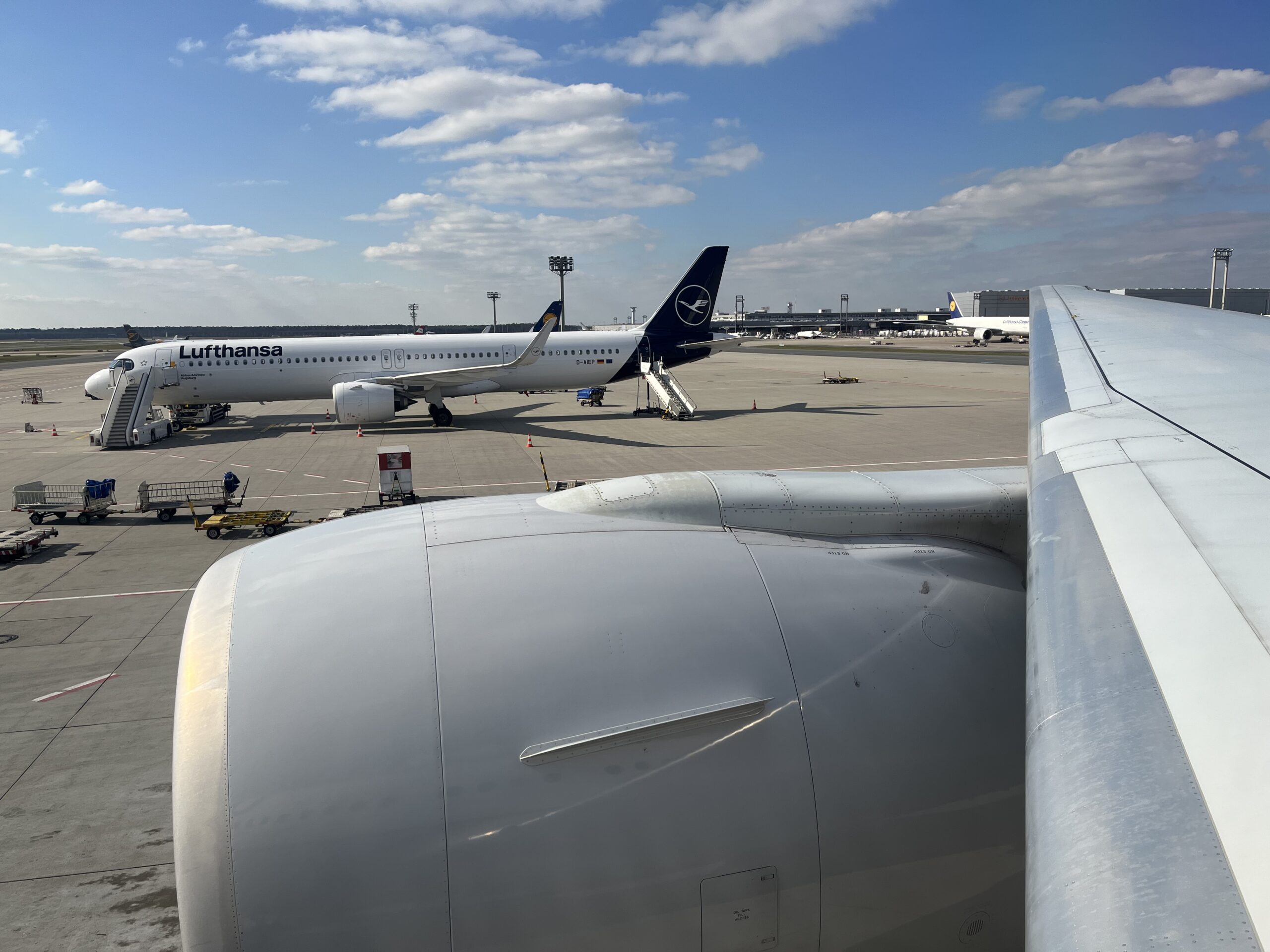 a plane on the runway