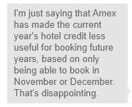 Amex Platinum Hotel Credit