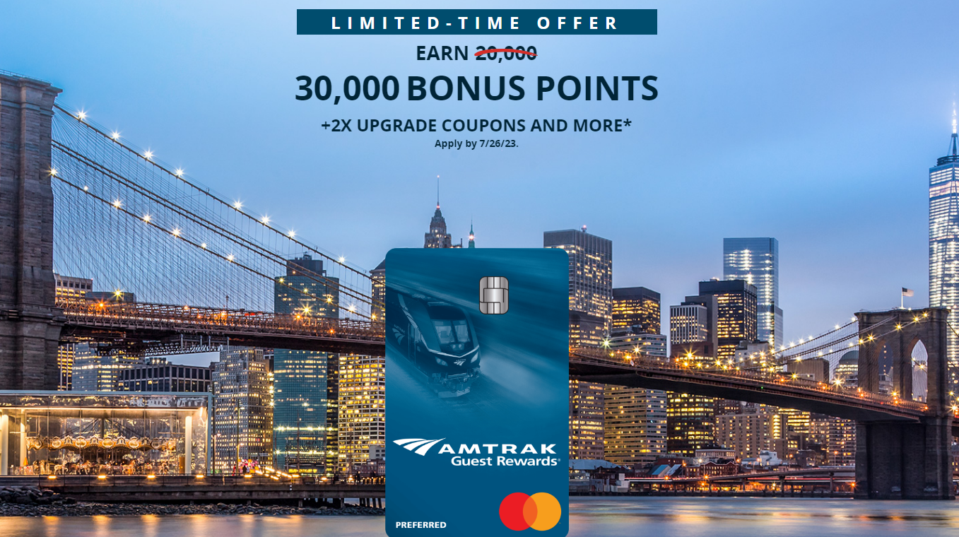 New 30K Bonus For Amtrak Preferred Card Plus Double Coupons Miles To   Apply Earn Up To 30 000 Bonus Points 2 