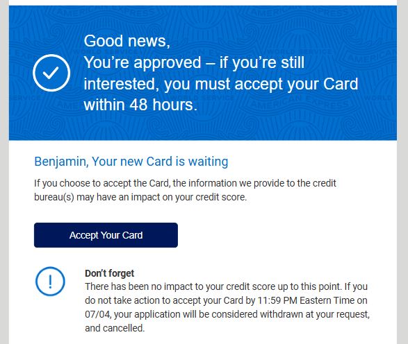 American Express Card Reconsideration