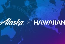 Alaska Atmos Rewards Ascent Card Offering 85K Bonus a blue and purple background with white text