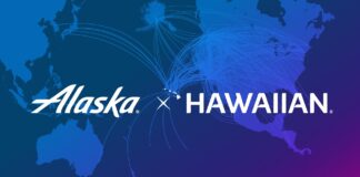 Alaska Atmos Rewards Ascent Card Offering 85K Bonus a blue and purple background with white text