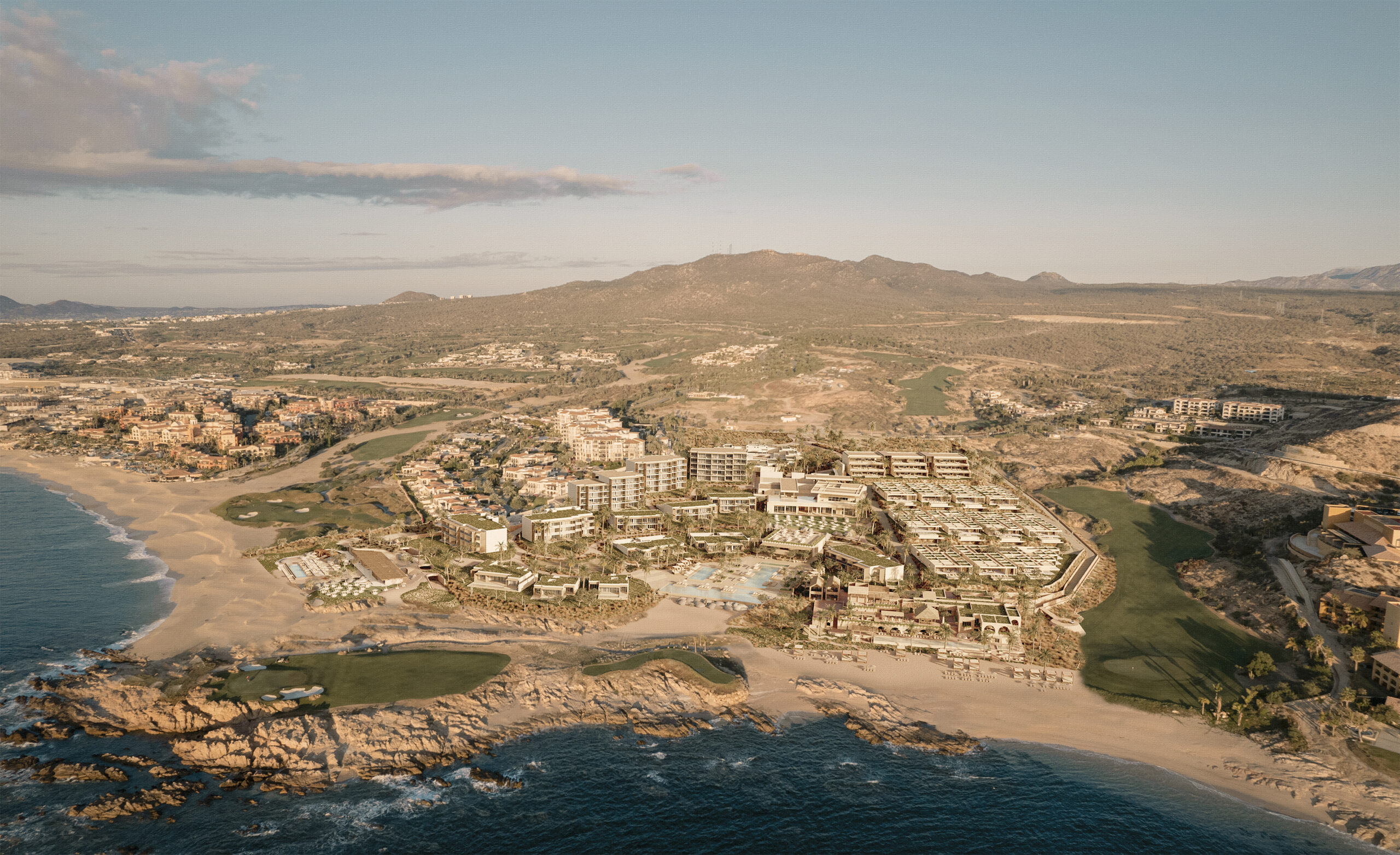 an aerial view of a resort