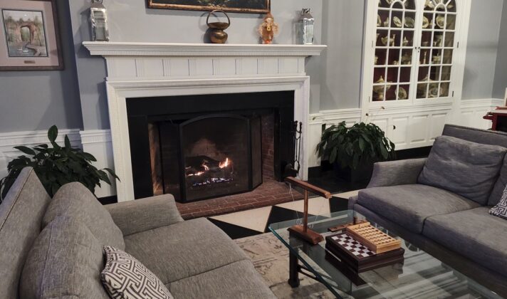 a fireplace in a living room