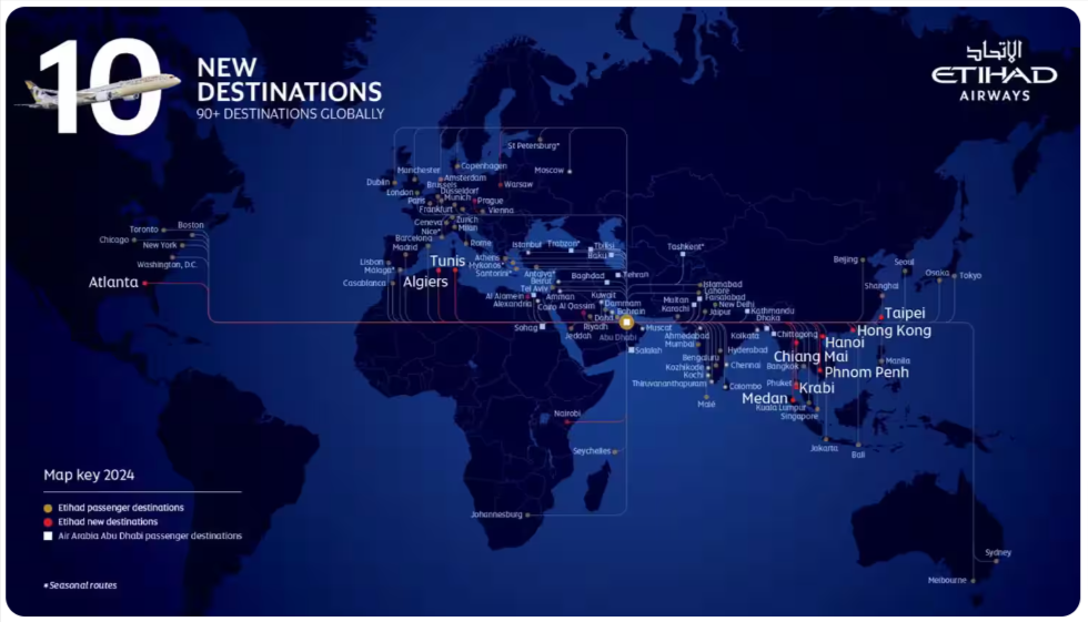 Etihad Adds Direct Route to Atlanta