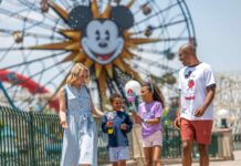 For a Minute, This Oddity Was the World’s Best Disney Credit Card a family walking with a ferris wheel
