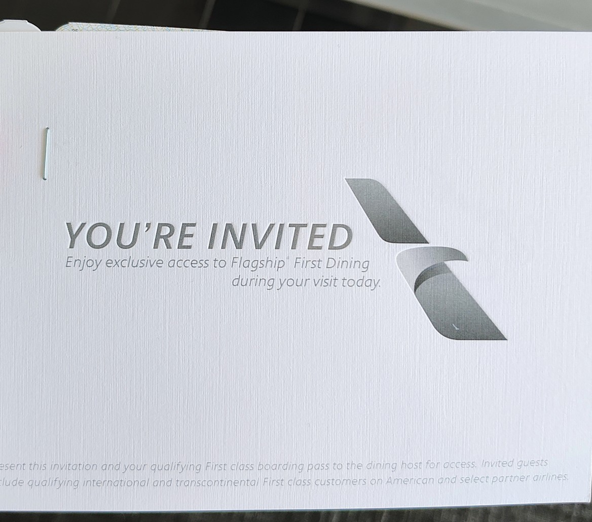 Flagship First Dining DFW