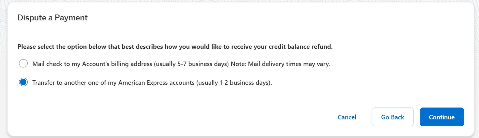 Amex Credit Balance Refund